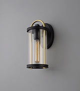 Hawke Small Wall Lamp, 1 x E27, Black & Gold/Clear Glass, IP54, 2yrs Warranty