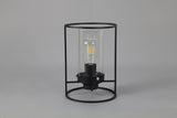 Swinburne Table Lamp, 1 Light E27, Black/Clear Glass