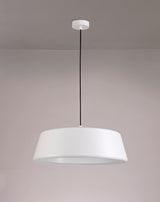 Kimpioka Single Large Pendant, 1 Light Adjustable E27, Gloss White/Gloss White