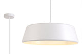 Kimpioka Single Large Pendant, 1 Light Adjustable E27, Gloss White/Gloss White