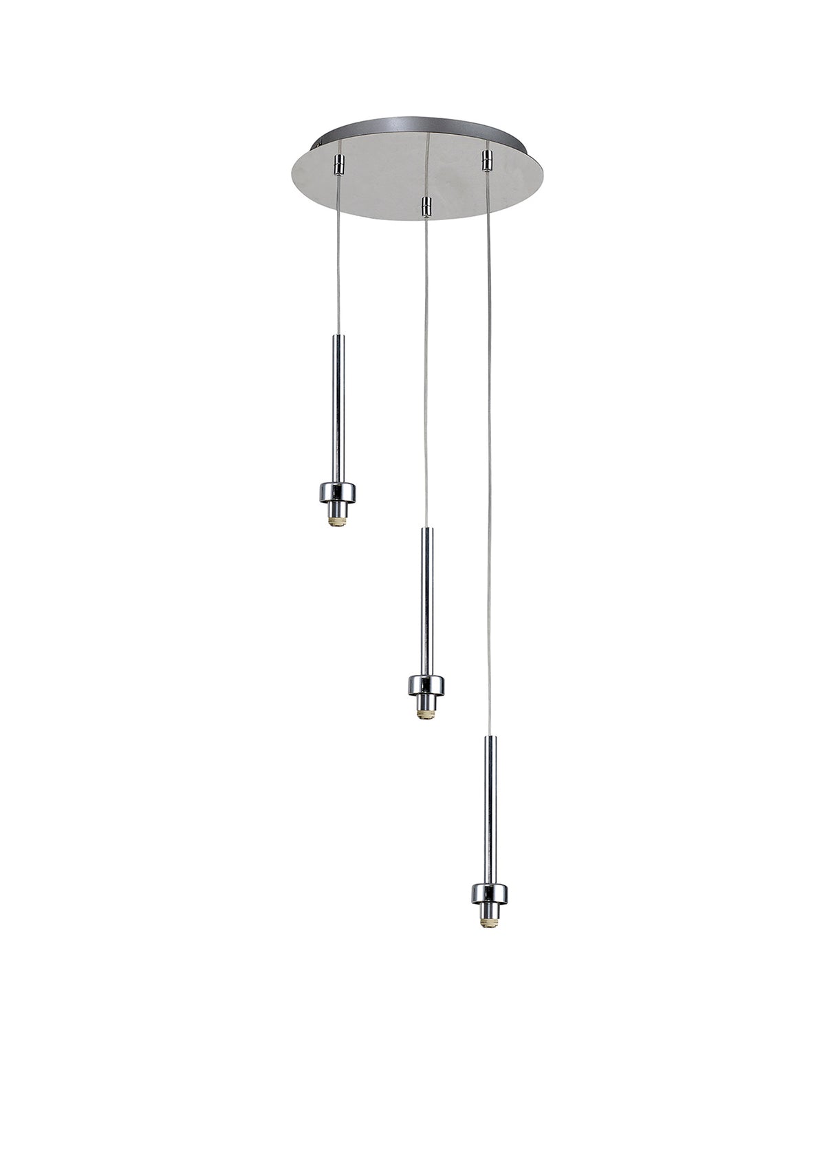 Lathen Polished Chrome 3 Light G9 Universal 2m Round Pendant, Suitable For A Vast Selection Of Glass Shades