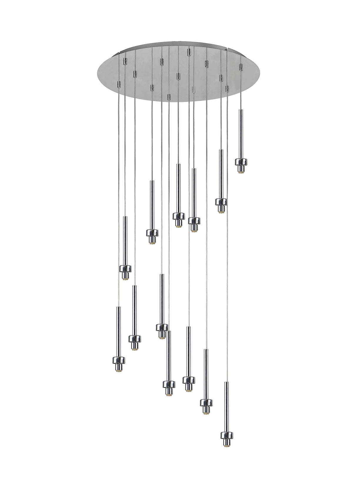 Lathen Polished Chrome 13 Light G9 Universal 2.5m Round Multiple Pendant, Suitable For A Vast Selection Of Glass Shades