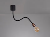 Hawkes Flexible Ceiling 1 Light E27, Satin Black/Brushed Copper