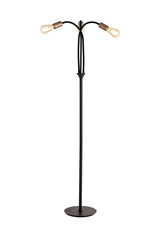 Hawkes Flexible Floor Lamp, 3 Light E27, Satin Black/Brushed Copper