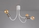 Hawkes Flexible Ceiling 3 Light E27 Satin White/Satin Nickel
