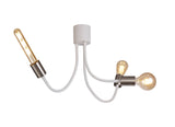 Hawkes Flexible Ceiling 3 Light E27 Satin White/Satin Nickel