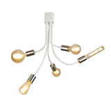 Hawkes Flexible Ceiling 5 Light E27 Satin White/Satin Nickel