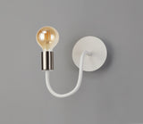 Hawkes Flexible Switched Wall Lamp, 1 Light E27 Satin White/Satin Nickel