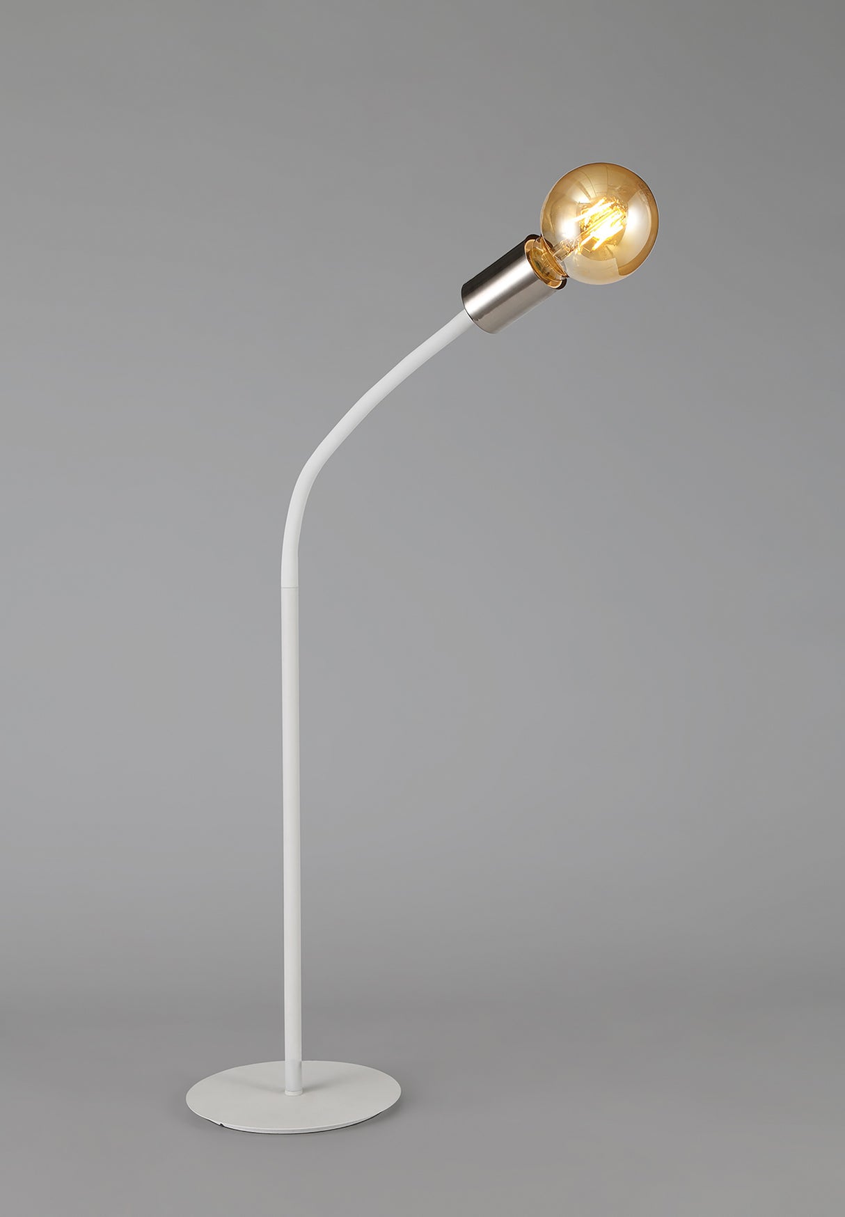 Hawkes Flexible Table Lamp, 1 Light E27 Satin White/Satin Nickel