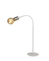 Hawkes Flexible Table Lamp, 1 Light E27 Satin White/Satin Nickel