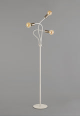 Hawkes Flexible Floor Lamp, 3 Light E27 Satin White/Satin Nickel