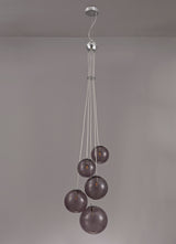 Suggett Pendant, 5 x G9, Polished Chrome/Smoked Glass
