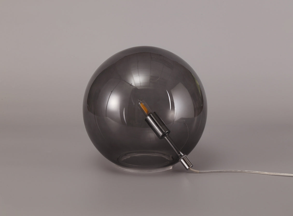 Suggett Table Lamp, 1 x G9, Polished Chrome/Smoked Glass