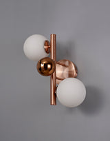 Suggett Wall Lamp, 2 x G9, Antique Copper/Opal & Copper Glass