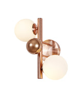 Suggett Wall Lamp, 2 x G9, Antique Copper/Opal & Copper Glass