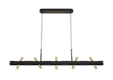 Almond Linear Pendant , 10 x 2W LED, 3000K, 2800lm, Sand Black, Gold, 3yrs Warranty