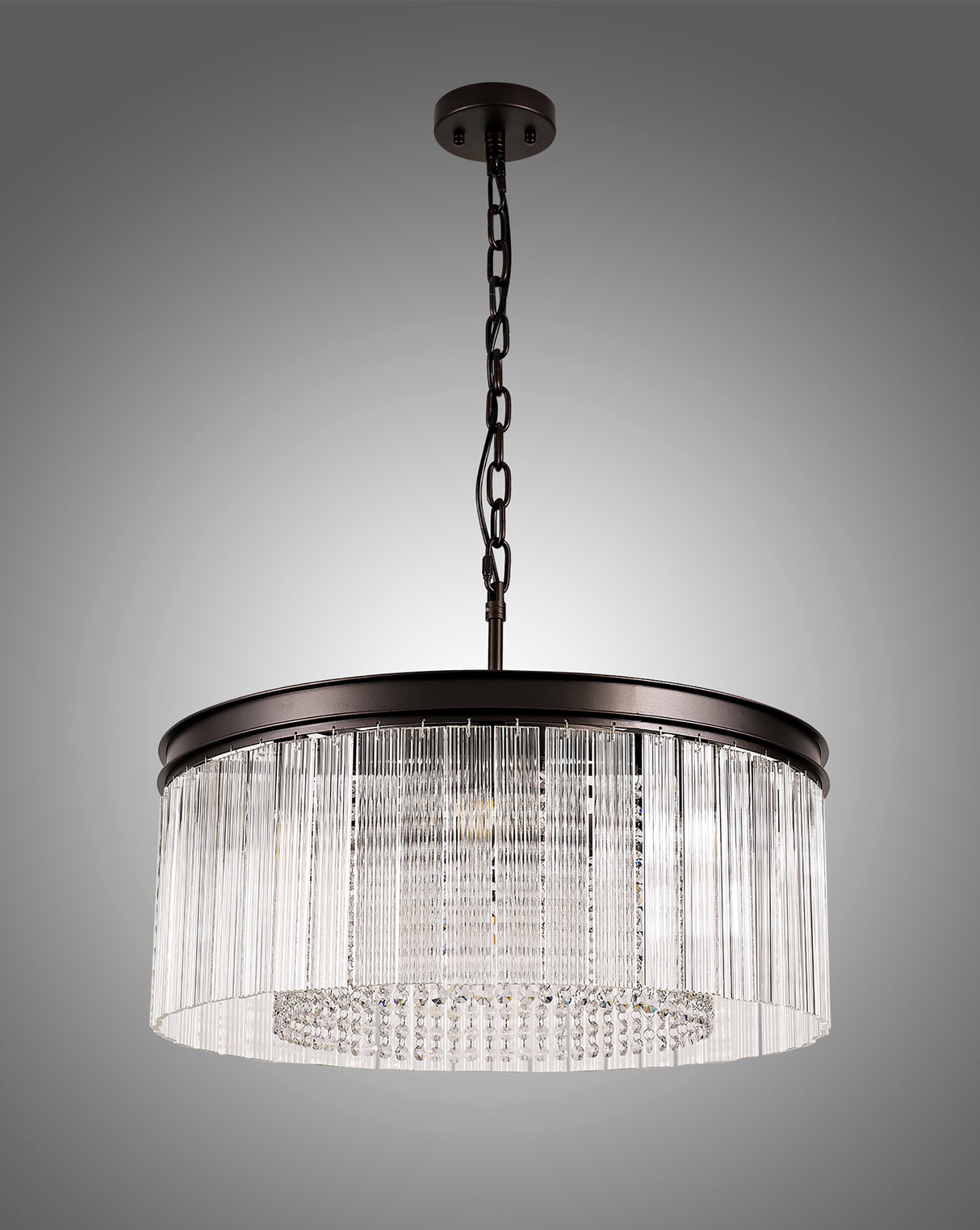 Coleman Medium Pendant/Semi Flush. 8 Light E14, Brown Oxide