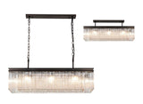 Coleman Rectangular Pendant/Semi Flush, 11 Light E14, Brown Oxide Item Weight: 15kg