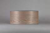 Worthington Round, 395 x 180mm Wood Effect Shade (A), Grey Oak/White Laminate