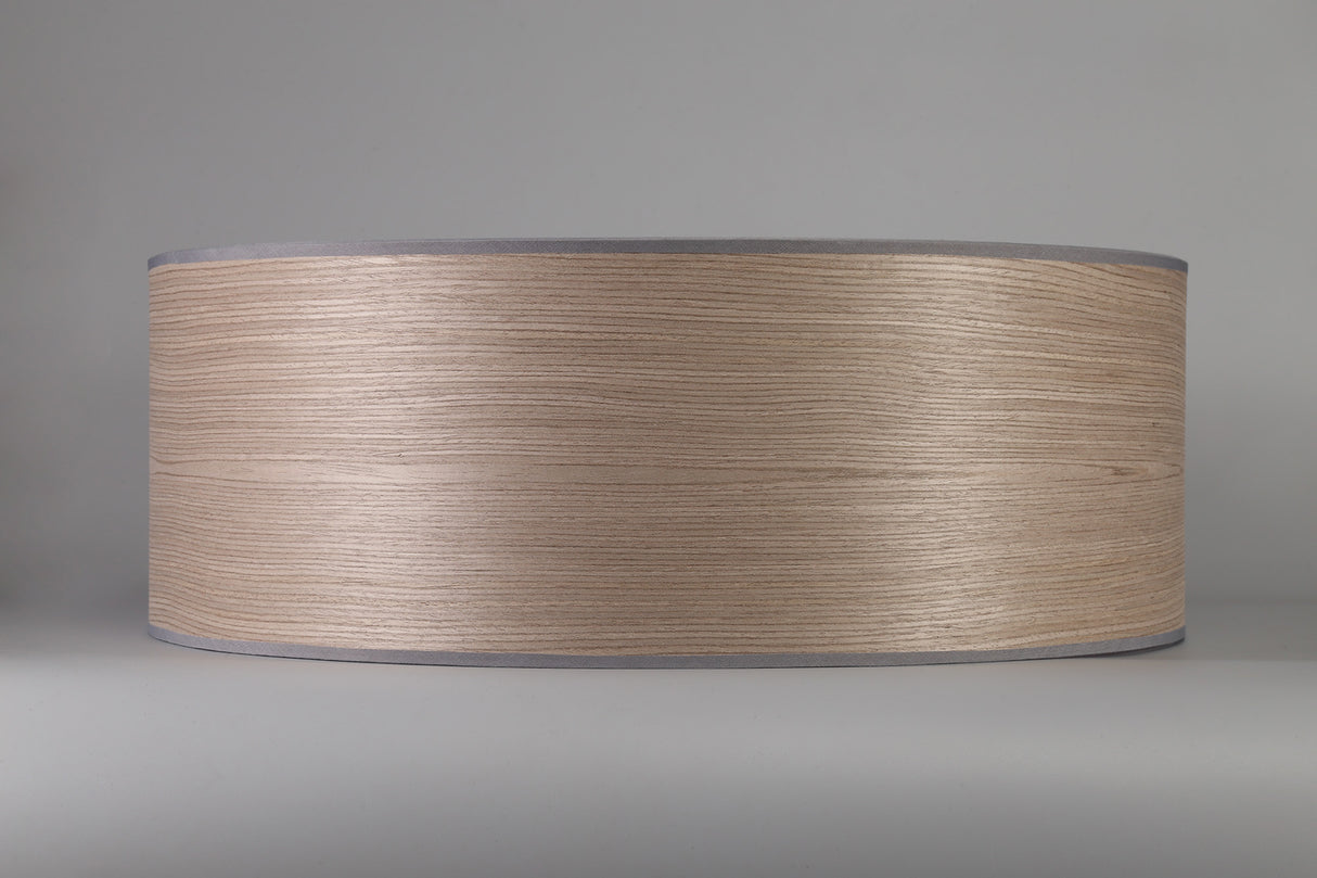 Worthington Round, 600 x 210mm Wood Effect Shade (C), Grey Oak/White Laminate
