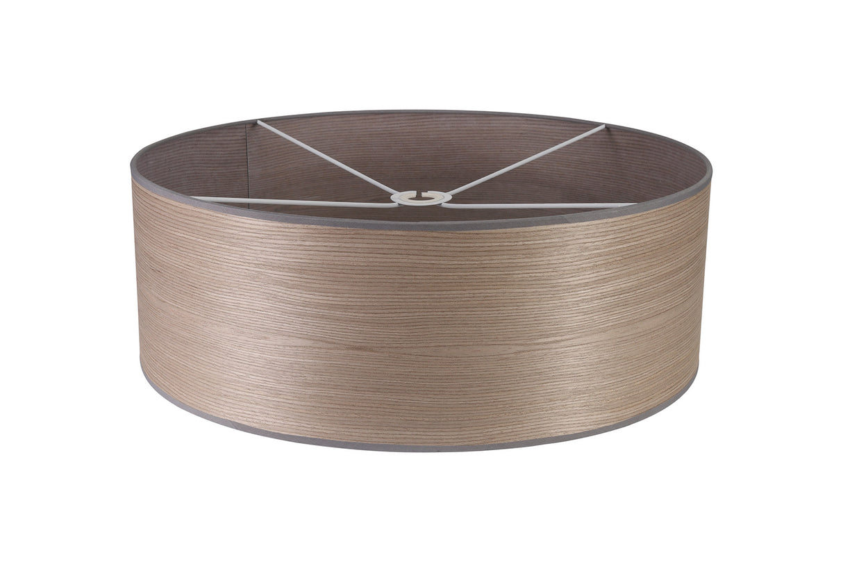 Worthington Round, 600 x 210mm Wood Effect Shade (C), Grey Oak/White Laminate