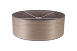 Worthington Round, 600 x 210mm Wood Effect Shade (C), Grey Oak/White Laminate