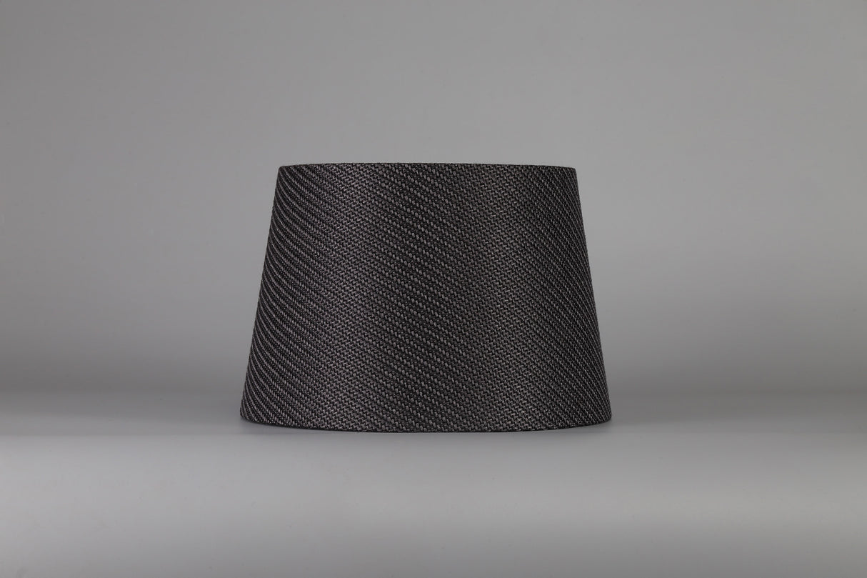 Worthington Round, 240/300 x 200mm Fabric Shade (E), Charcoal Grey/White Laminate