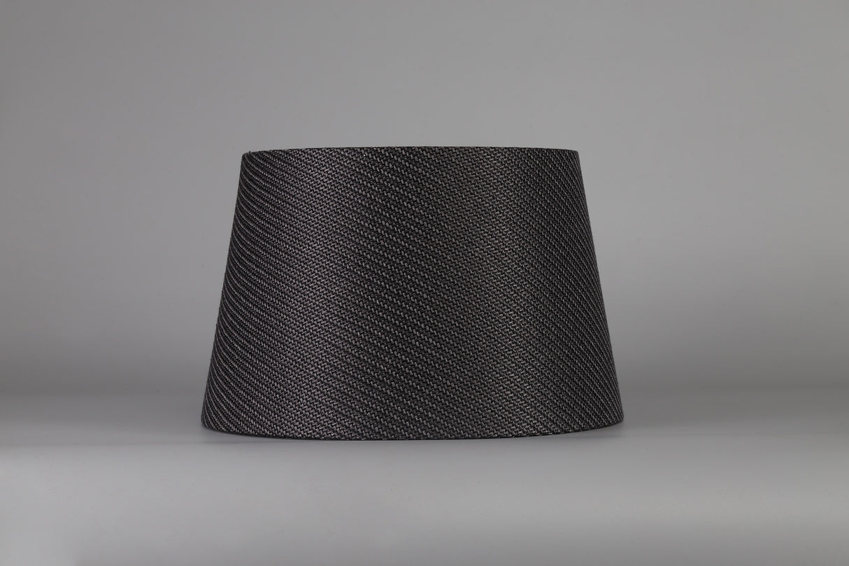 Worthington Round, 280/350 x 220mm Fabric Shade (F), Charcoal Grey/White Laminate
