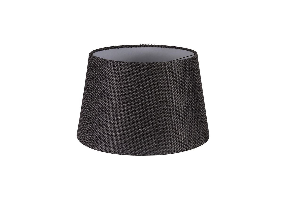 Worthington Round, 280/350 x 220mm Fabric Shade (F), Charcoal Grey/White Laminate