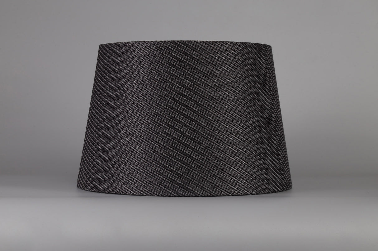 Worthington Round, 320/400 x 260mm Fabric Shade (G), Charcoal Grey/White Laminate