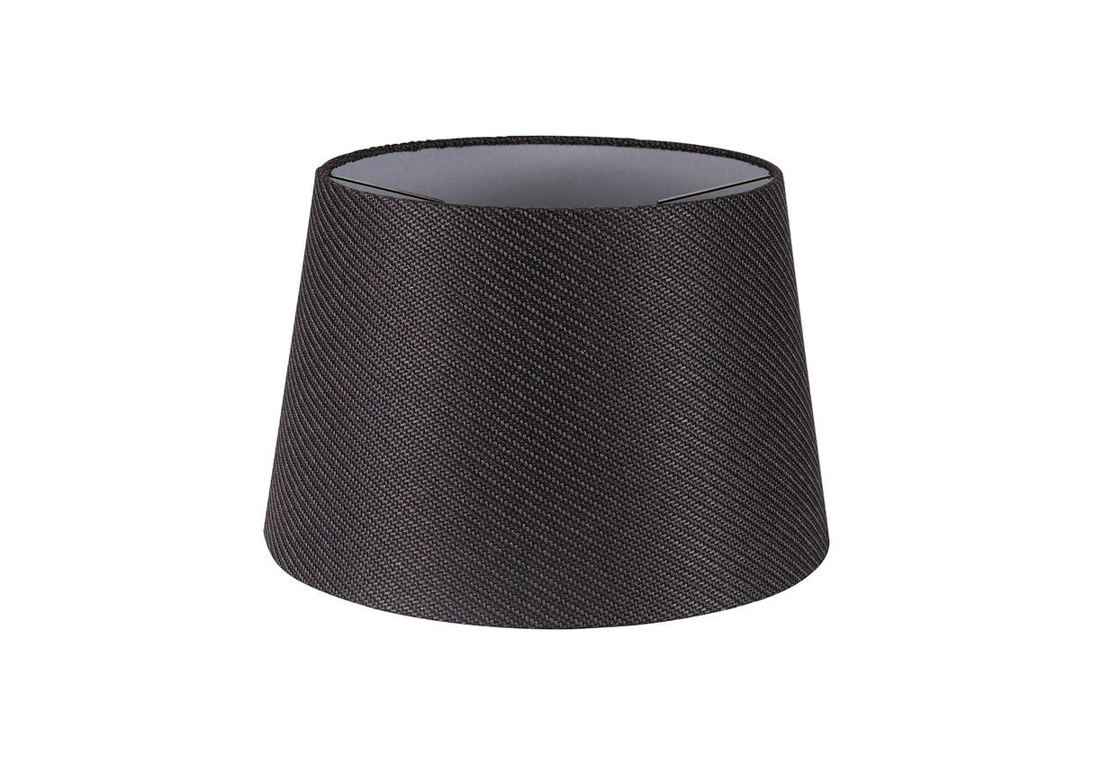 Worthington Round, 320/400 x 260mm Fabric Shade (G), Charcoal Grey/White Laminate