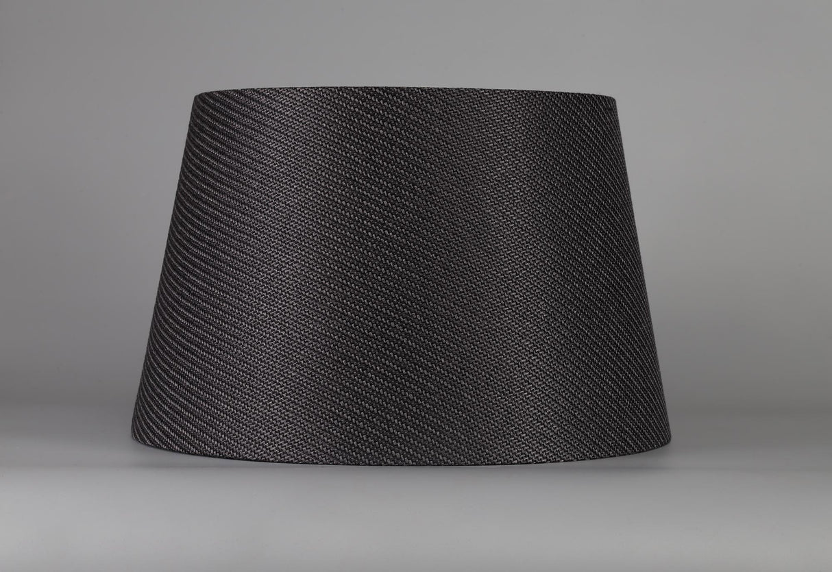 Worthington Round, 350/450 x 280mm Fabric Shade (H), Charcoal Grey/White Laminate