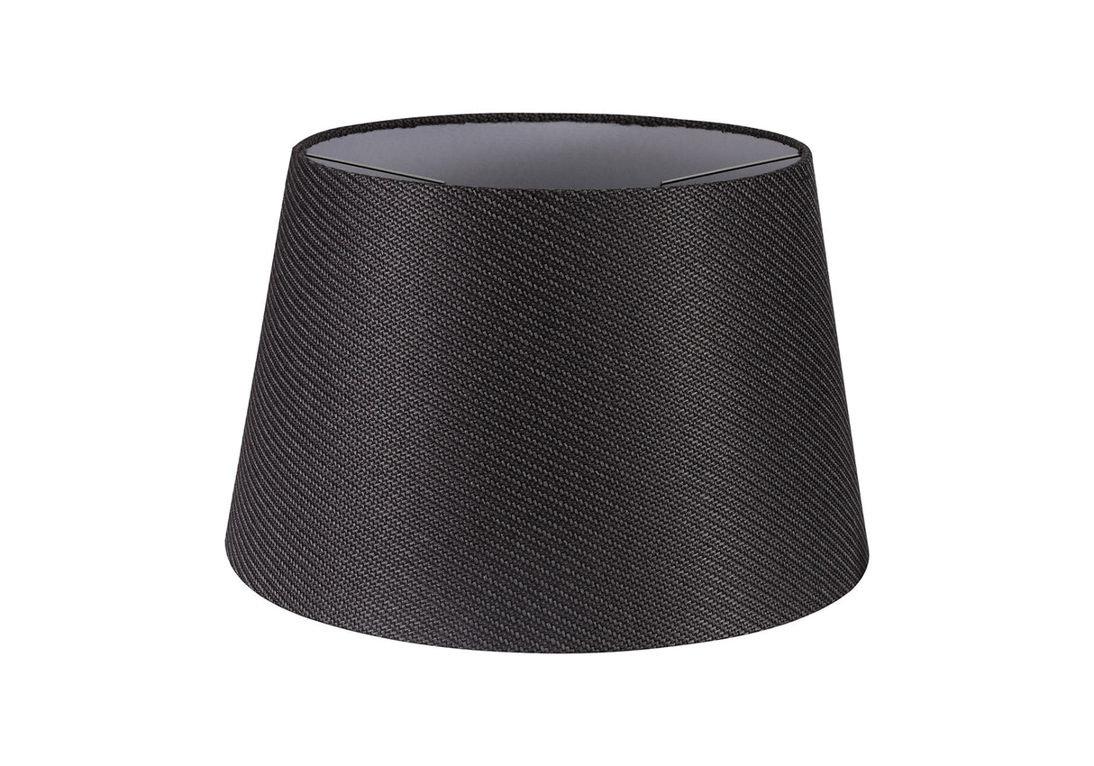 Worthington Round, 350/450 x 280mm Fabric Shade (H), Charcoal Grey/White Laminate