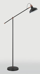 Brown Adjustable Floor Lamp, 1 x E27, Graphite/Copper/White