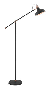 Brown Adjustable Floor Lamp, 1 x E27, Graphite/Copper/White