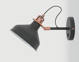 Brown Adjustable Wall Lamp Switched, 1 x E27, Graphite/Copper/White