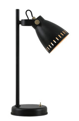 Clough Adjustable Table Lamp, 1 x E27, Matt Black/Antique Brass/Khaki
