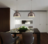 Entwistle Large Pendant, 1 x E27, Antique Silver/Copper/White