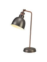 Entwistle Adjustable Table Lamp, 1 x E27, Antique Silver/Copper/White