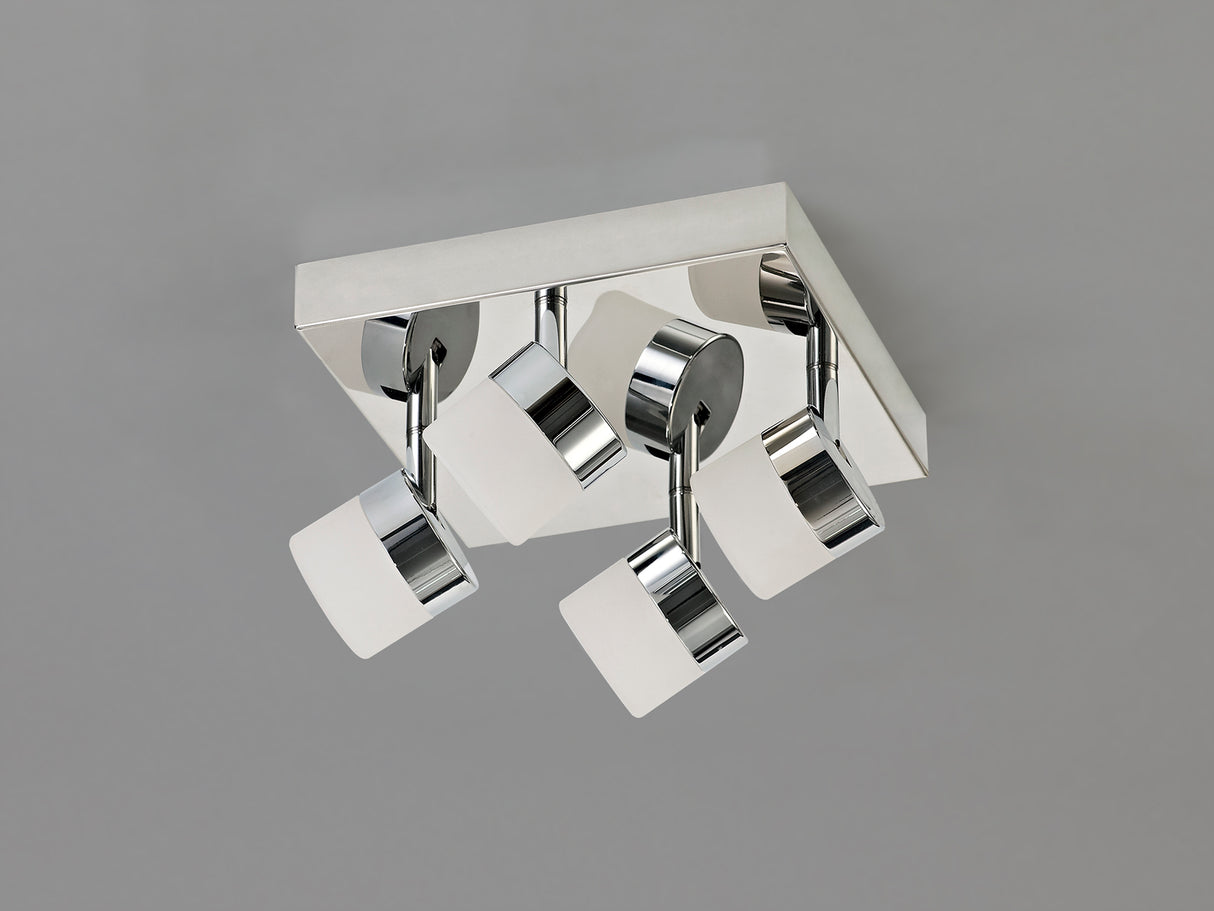 Coady 4 Light Ceiling, 4 x 5W LED, 4000K, 1700lm, IP44, Polished Chrome, 3yrs Warranty