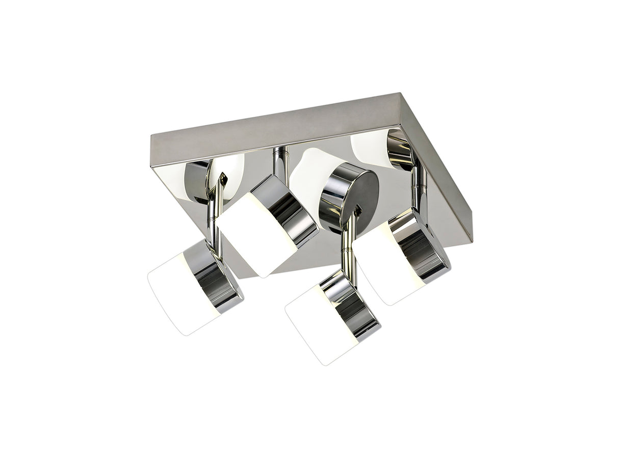 Coady 4 Light Ceiling, 4 x 5W LED, 4000K, 1700lm, IP44, Polished Chrome, 3yrs Warranty