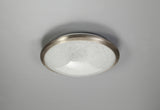 Clarke Ceiling, 30cm 1 x 12W LED, 3000K, 750lm, IP44, Satin Nickel/Crystaline, 3yrs Warranty
