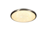 Clarke Ceiling, 35cm 1 x 18W LED, 3000K, 1044lm, IP44, Satin Nickel/Crystaline, 3yrs Warranty