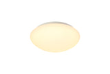 Nicholl Ceiling, 1 x 18W LED, 3000K, 872lm, IP44, White/Frosted Glass, 3yrs Warranty