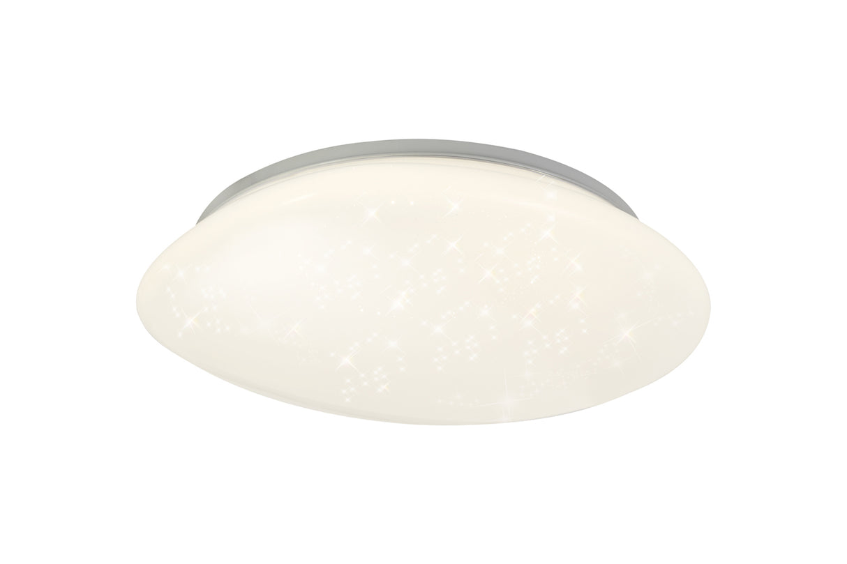 Palmer Ceiling, 1 x 24W LED, 4000K, 1614lm, IP44, White Acrylic, 3yrs Warranty