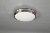 Pitt Ceiling, 1 x 12W LED, 4000K, 3-Step-Dimmable, 565lm, IP44, Satin Nickel/White, 3yrs Warranty