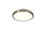Pitt Ceiling, 1 x 12W LED, 4000K, 3-Step-Dimmable, 565lm, IP44, Satin Nickel/White, 3yrs Warranty