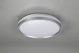 Lee Ceiling 39cm, 1 x 24W LED, 3 Step-Dimmable, 3000K, 1000lm, IP44, Silver/White Acrylic, 3yrs Warranty