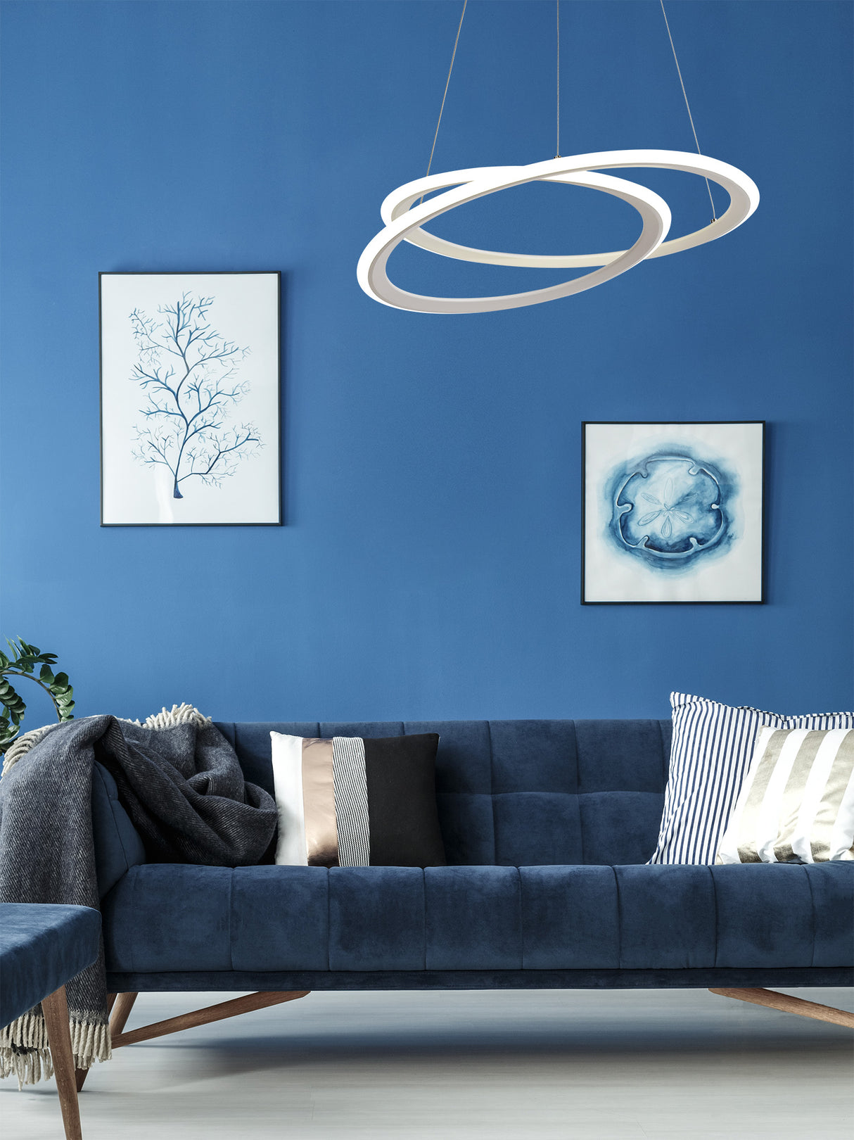 Porterfield Pendant, 1 x 40W LED, 4000K, 2996lm, 3 Step Dimming, Sand White, 3yrs Warranty