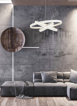 Schwarz Pendant, 3 Light 50W,30W,20W LED, 4000K, 5470lm, Dimmable, Matt White, 3yrs Warranty
